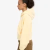 Sweat à capuche court zippé bio - Jaune pâle