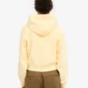 Sweat à capuche court zippé bio - Jaune pâle