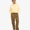 Sweat à capuche court zippé bio - Jaune pâle