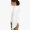 Sweat à capuche court zippé en coton bio - Blanc optique