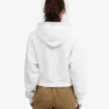 Sweat à capuche court zippé en coton bio - Blanc optique