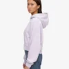 Sweat à capuche court zippé en coton bio - Lavande douce