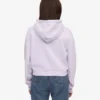 Sweat à capuche court zippé en coton bio - Lavande douce