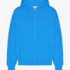Sweat à capuche oversize bio avec fermeture éclair - Bleu Pacifique
