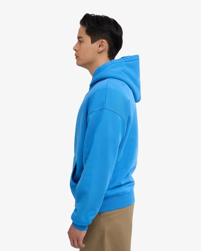 Sweat à capuche oversize bio avec fermeture éclair - Bleu Pacifique