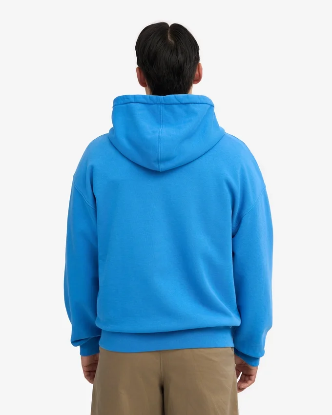 Sweat à capuche oversize bio avec fermeture éclair - Bleu Pacifique