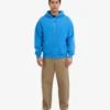Sweat à capuche oversize bio avec fermeture éclair - Bleu Pacifique