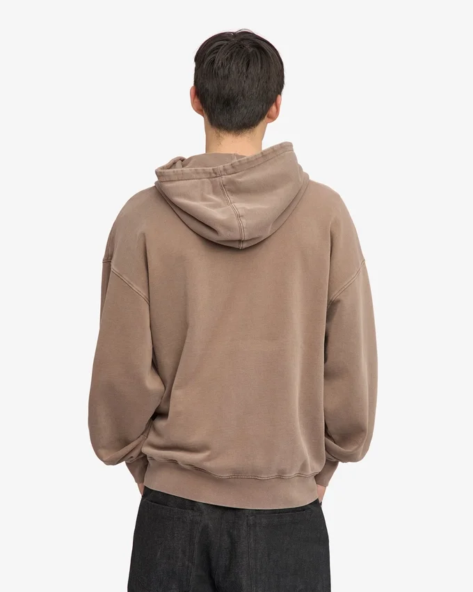 Sweat à capuche oversize bio avec fermeture éclair - Kaki délavé