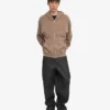Sweat à capuche oversize bio avec fermeture éclair - Kaki délavé
