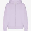 Sweat à capuche oversize bio avec fermeture éclair - Lavande douce