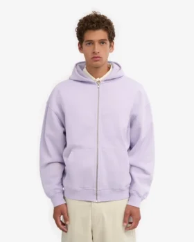 Sweat à capuche oversize bio avec fermeture éclair – Lavande douce