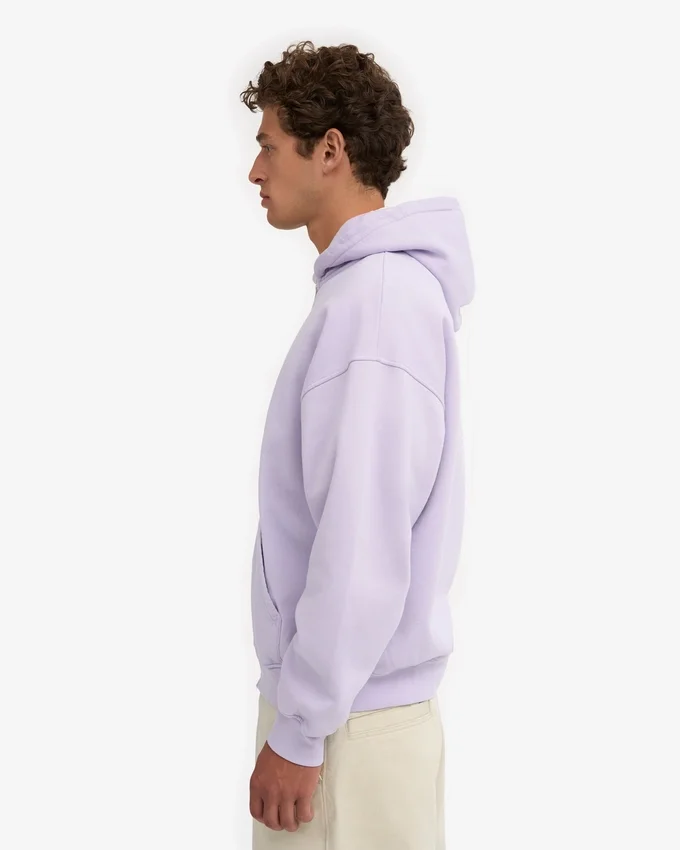 Sweat à capuche oversize bio avec fermeture éclair - Lavande douce