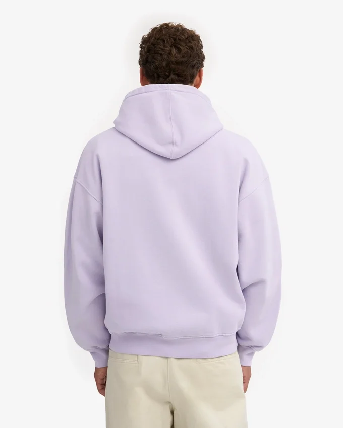 Sweat à capuche oversize bio avec fermeture éclair - Lavande douce