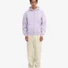 Sweat à capuche oversize bio avec fermeture éclair - Lavande douce