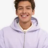 Sweat à capuche oversize bio avec fermeture éclair - Lavande douce