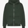 Sweat à capuche oversize bio avec fermeture éclair - Midnight Forest