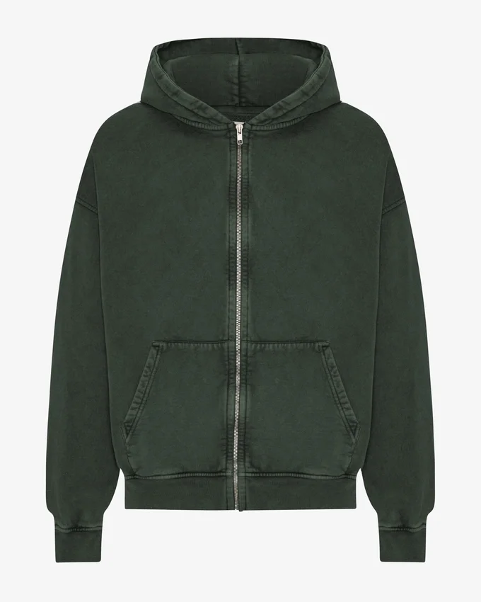 Sweat à capuche oversize bio avec fermeture éclair - Midnight Forest