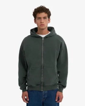 Sweat à capuche oversize bio avec fermeture éclair – Midnight Forest