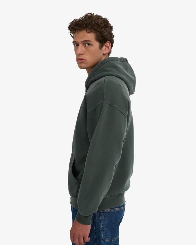Sweat à capuche oversize bio avec fermeture éclair - Midnight Forest