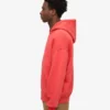 Sweat à capuche oversize bio avec fermeture éclair - Rouge mandarine