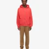 Sweat à capuche oversize bio avec fermeture éclair - Rouge mandarine