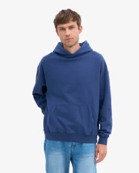 Sweat à capuche oversize bio – Bleu marine