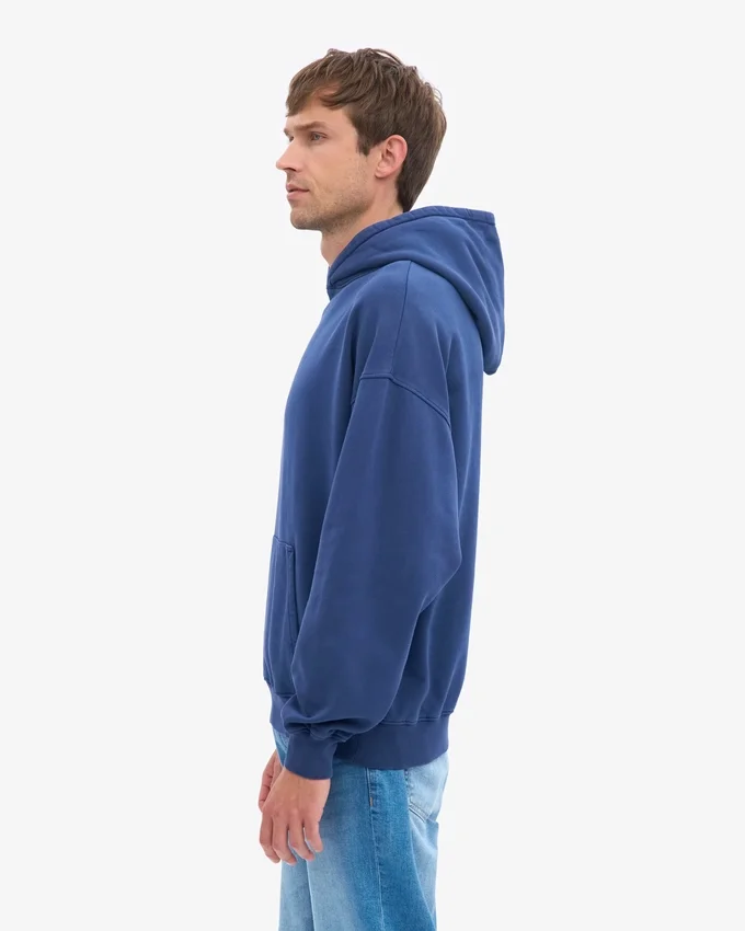 Sweat à capuche oversize bio - Bleu marine