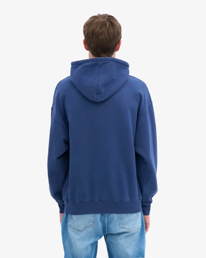 Sweat à capuche oversize bio - Bleu marine