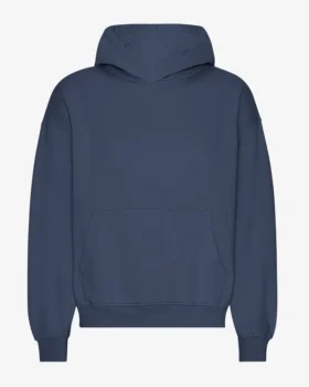 Sweat à capuche oversize bio - Bleu pétrole