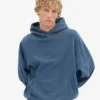 Sweat à capuche oversize bio - Bleu pétrole