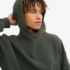 Sweat à capuche oversize bio - Forêt de minuit