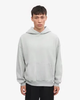 Sweat à capuche oversize bio – Gris délavé