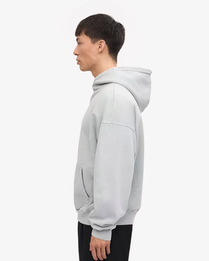 Sweat à capuche oversize bio - Gris délavé