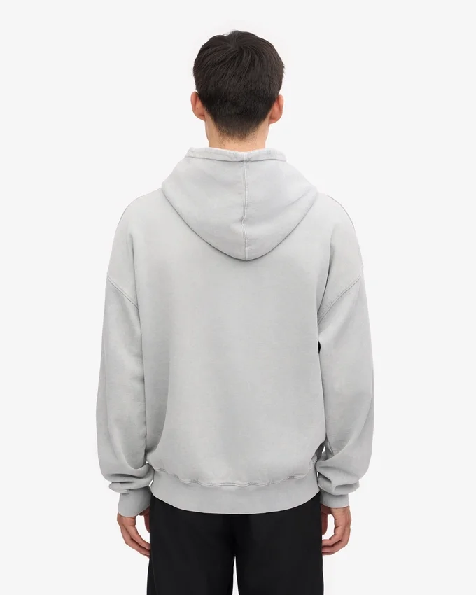 Sweat à capuche oversize bio - Gris délavé