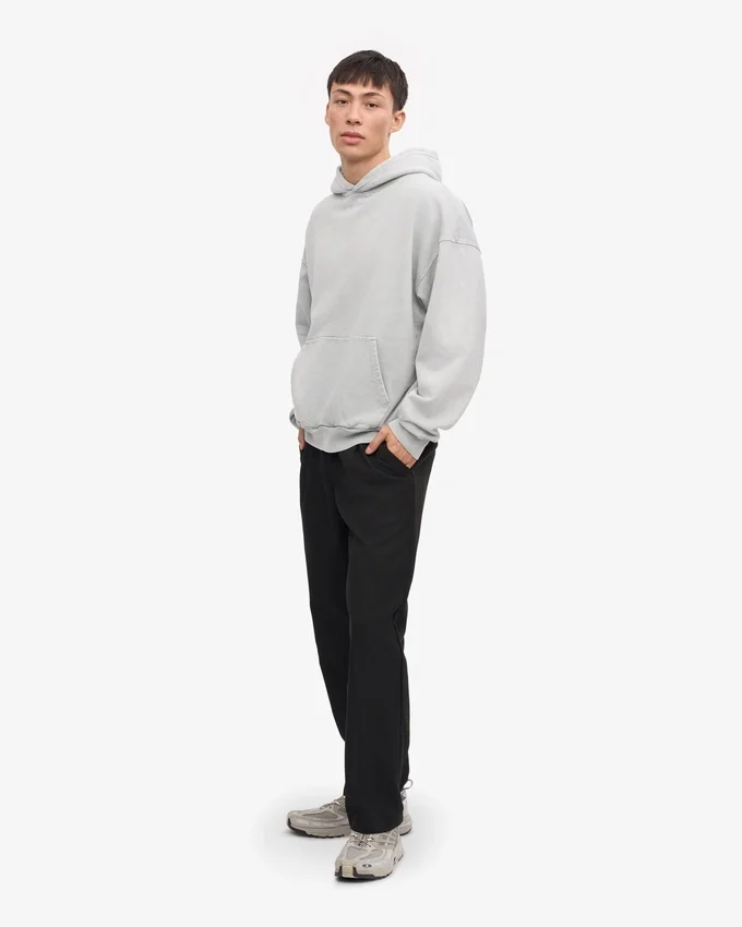 Sweat à capuche oversize bio - Gris délavé