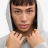 Sweat à capuche oversize bio - Gris délavé