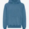 Sweat à capuche oversize bio - Indigo délavé