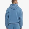 Sweat à capuche oversize bio - Indigo délavé
