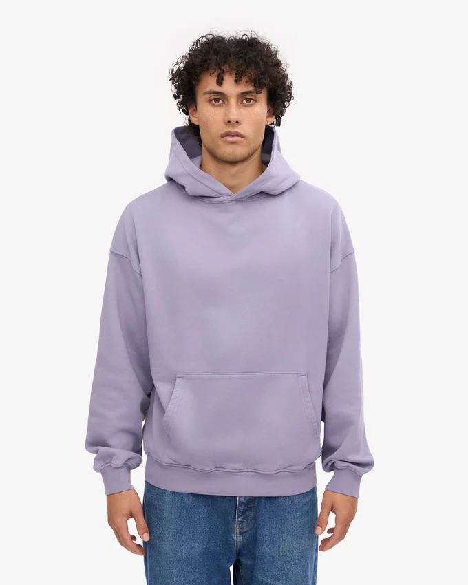 Sweat à capuche oversize bio - Jade violet