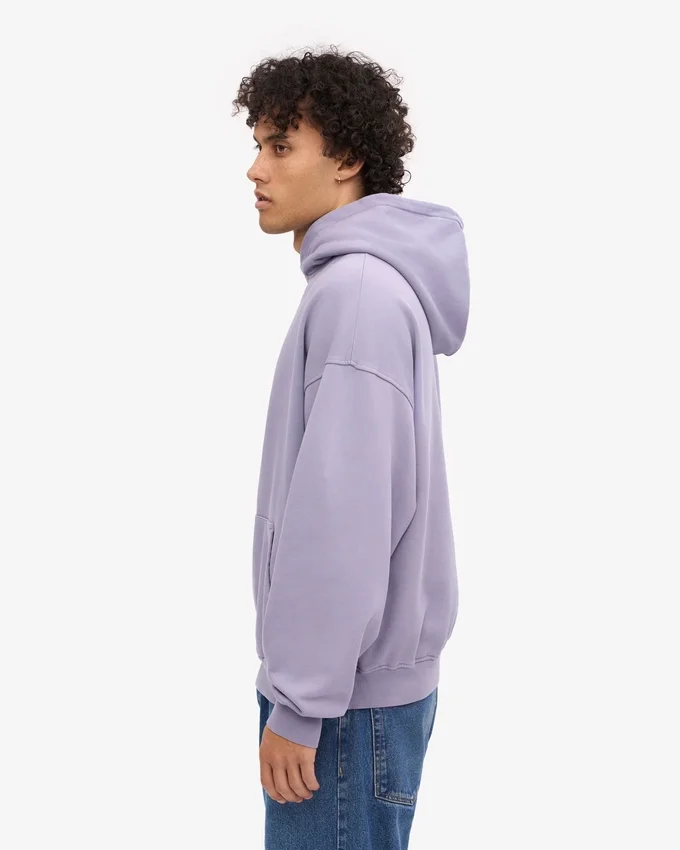 Sweat à capuche oversize bio - Jade violet