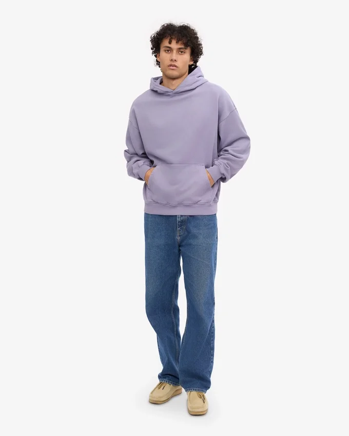 Sweat à capuche oversize bio - Jade violet