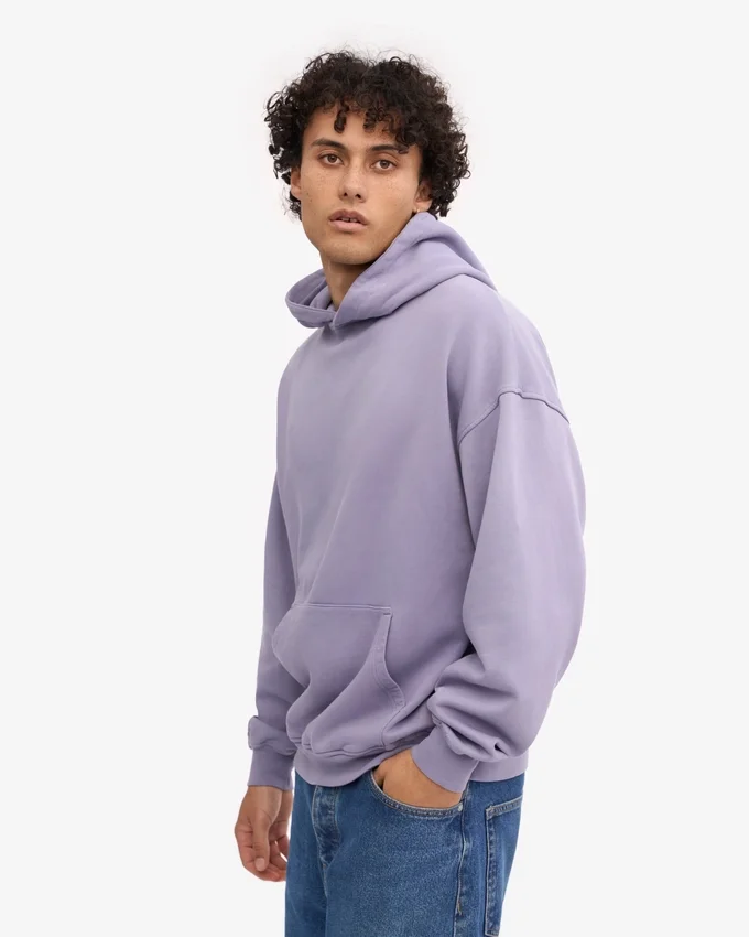 Sweat à capuche oversize bio - Jade violet
