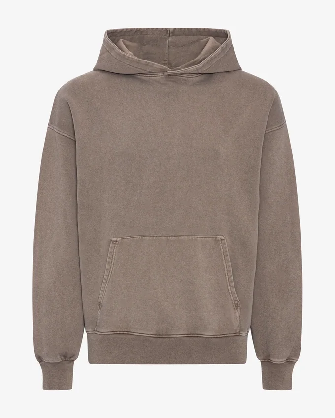 Sweat à capuche oversize bio - Kaki délavé