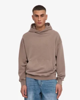 Sweat à capuche oversize bio – Kaki délavé