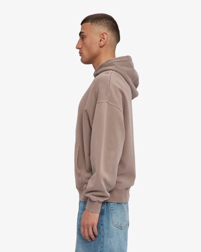 Sweat à capuche oversize bio - Kaki délavé