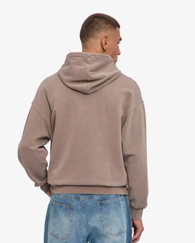 Sweat à capuche oversize bio - Kaki délavé