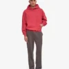 Sweat à capuche oversize bio - Rouge délavé