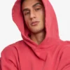 Sweat à capuche oversize bio - Rouge délavé