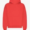 Sweat à capuche oversize bio - Rouge mandarine