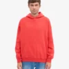 Sweat à capuche oversize bio - Rouge mandarine